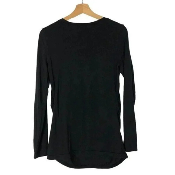 Gap Maternity Navy Blue Pure V-Neck Long Sleeve T-Shirt M - Picture 3 of 5